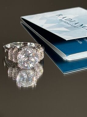 Absolute Radiance Sterling Silver  CZ Diamond Solitaire Engagement Ring  7